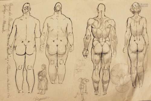 Alexander Rothaug (1870 1946), Body studies; penci…