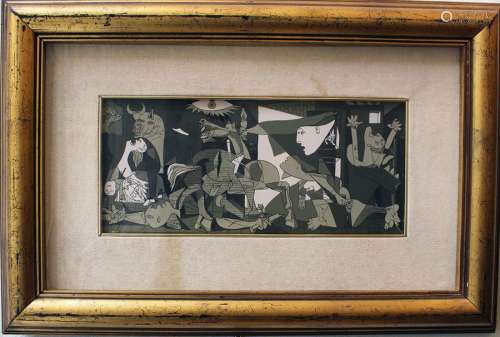 Guernica colour print, signed Dan Breus; framed, u…