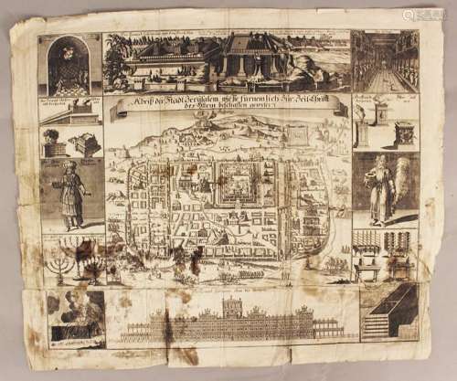 Copper Print, Jerusalem with sanctuaries, German o…