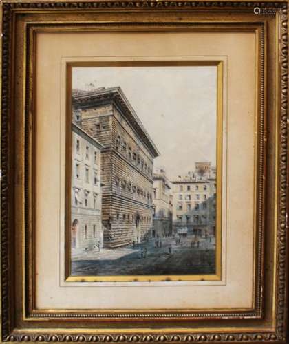 Artist 19th Century, Palazzo Strozzi Florence, wat…