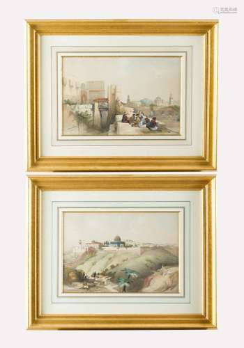 David Roberts (1796 1864), Two views of Jerusalem,…