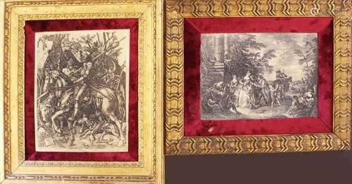 Two wall decorations after Dürer and Boucher, fram…