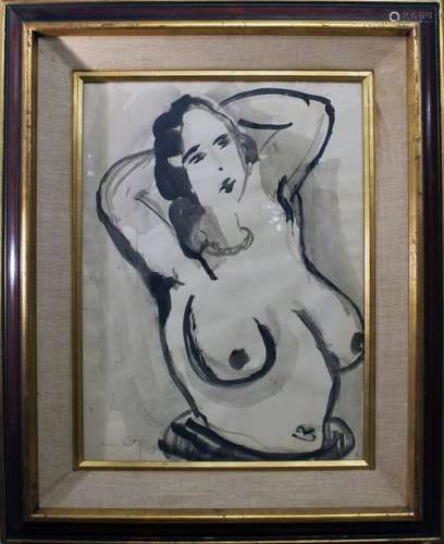 Unknown artist 20th Century, Female half nude, des…