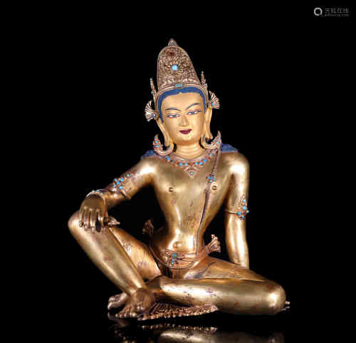 A Niche for Avalokitesvara Statue of Gilded Copper