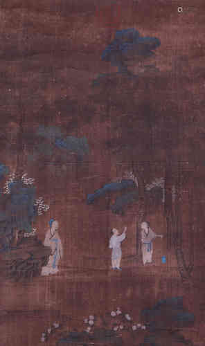 A Figural and Landscape Painting, Zhaowei mark
