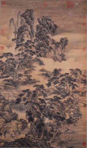 A Lanscape and Figural Painting, Mayuan mark