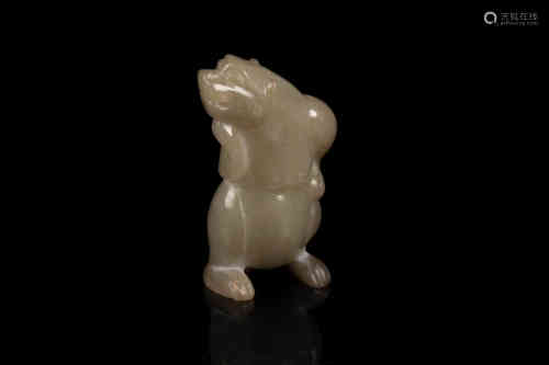 A White Jade Bear Carving