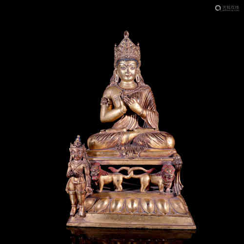 A Gilded Copper Statue of Mahavairocana