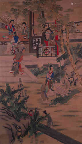 A Figure Meticulous Painting , Chen Mei mark