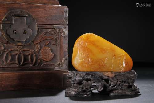 The Field-yellow Stone Ornaments Sculptured with Landscape, Figural and Poem