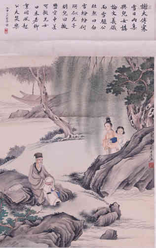 A Meticulous Beauty Painting , Liu Lingcang mark