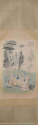 A Chinese Painting of Scholars Gathering