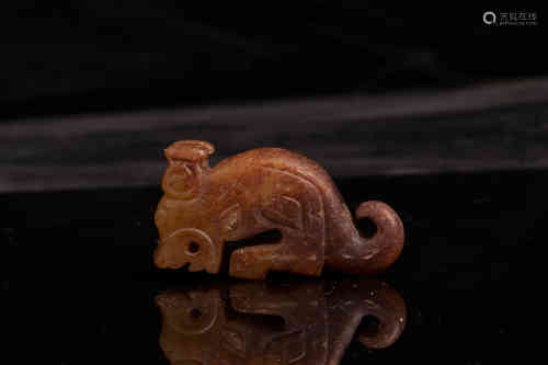 A Jade beast carving