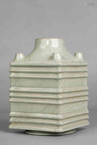 A Guan Typed Square Vase