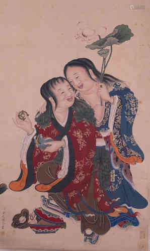 A Figure Painting , Yanbiao Jin mark
