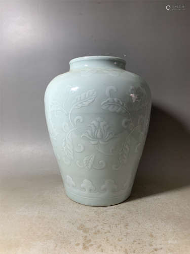 A Tianbai Glazed Molded Jar