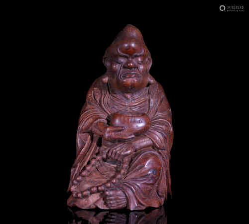 A Wooden Sculpture of the Arhat