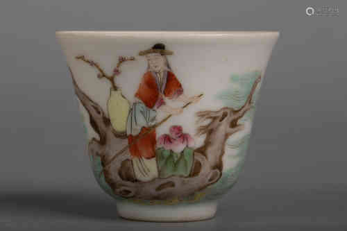 A Famille Rose Figural Cup
