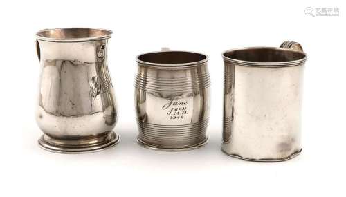 A George II silver mug, possibly by Samuel Wheat, …