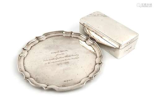 A modern presentation silver salver, by John Rose,…