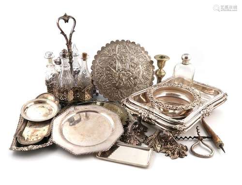 A mixed lot, comprising: a Turkish silver mirror b…