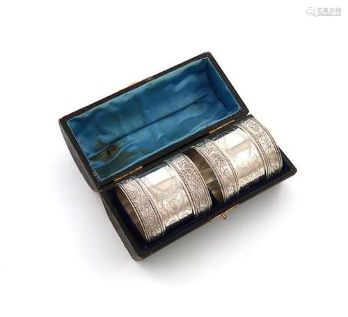 A pair of large late Victorian silver napkin rings…