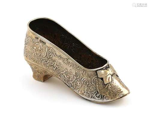 A continental silver model of a shoe, with import …