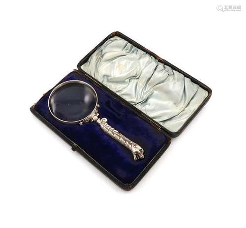 A late Victorian electroplated magnifying glass, t…