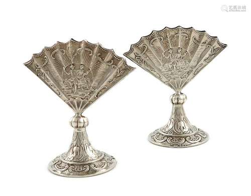 A matched pair of Victorian silver menu card holde…