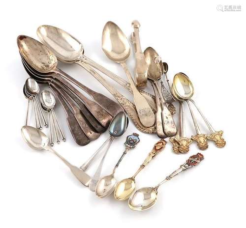 A mixed lot of silver flatware, various dates and …