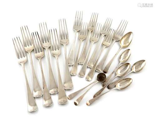 A mixed lot of silver flatware, various dates and …