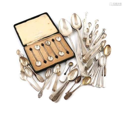 A mixed lot of silver flatware, various dates and …