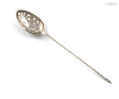 A mid 18th century silver mote spoon, marked twice…