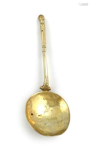 A Dutch silver gilt 'Hoof end' spoon, marks worn, …