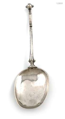 A late 17th century Dutch silver Scroll end spoon,…