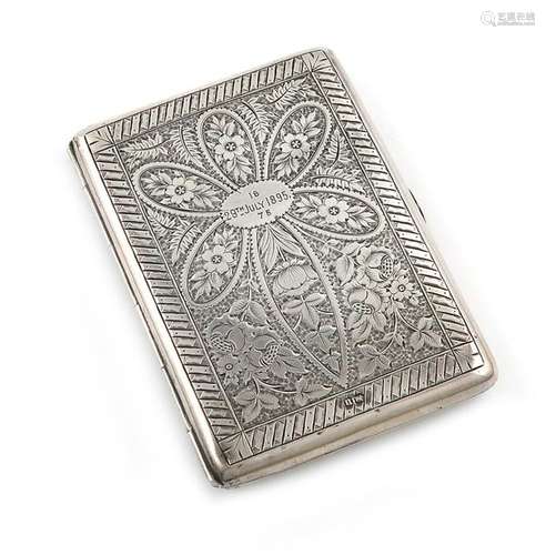 A Victorian silver card case aide memoire, Birming…