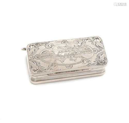 A late 19th century Portuguese silver snuff box, m…