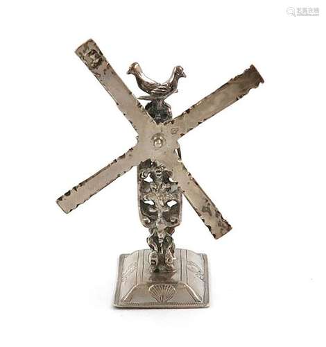 A Dutch miniature silver windmill, maker's mark of…