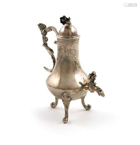 An 18th century Dutch miniature silver tea urn, by…