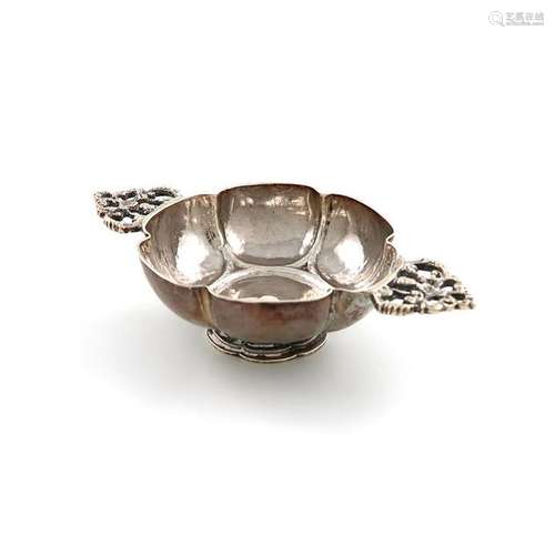 A Dutch miniature two handled silver wine taster, …