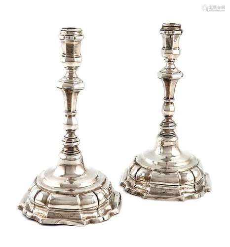 A pair of 18th century Spanish silver candlesticks…