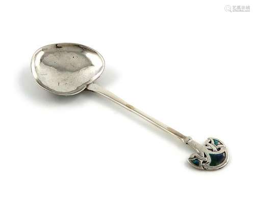 An Edwardian silver and enamel Art Nouveau spoon, …