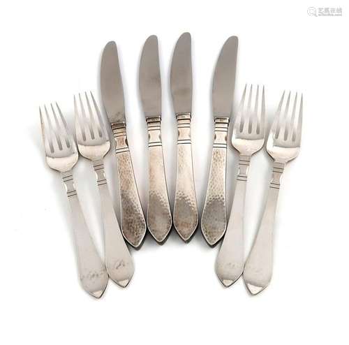 By Georg Jensen, four Danish silver Continental si…