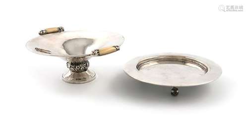 ΛBy Charles Boyton, a silver and ivory Art Deco ta…