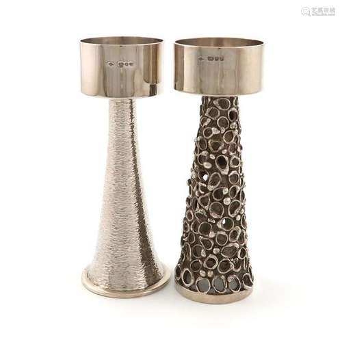 By Graham Watling, two modern silver candlesticks,…