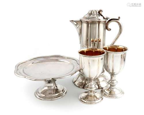 A four piece Victorian electroplated communion set…