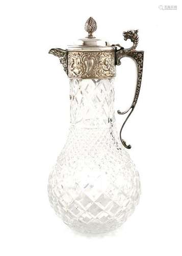 A modern electroplated mounted claret jug, unmarke…