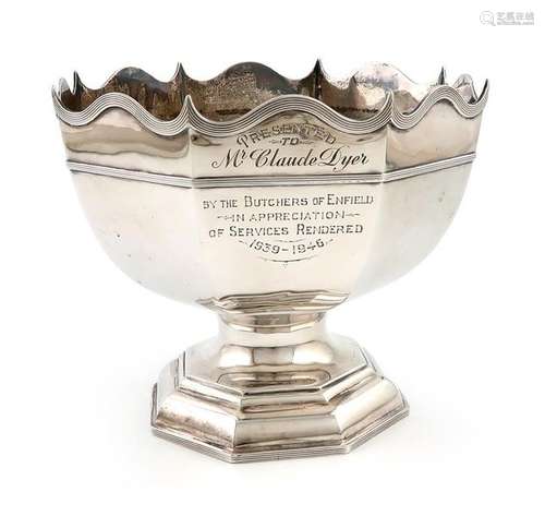 An Edwardian presentation silver rose bowl, by Jam…