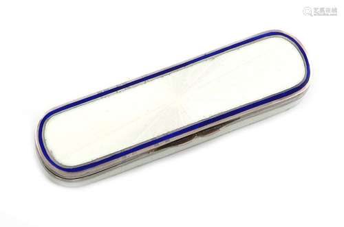 An Austrian silver and enamel toothpick box, round…