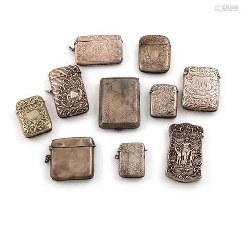 A collection of silver vesta cases, various dates …